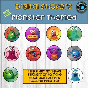 Digital Stickers- Monster Themed