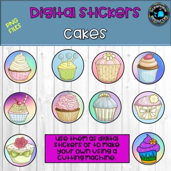 Digital Stickers- Yummy Cakes