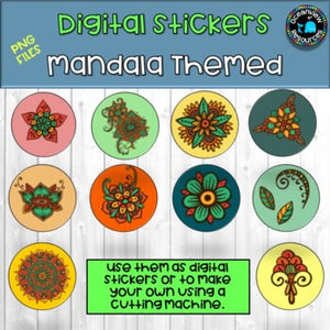 Digital Stickers- Colorful Mandalas