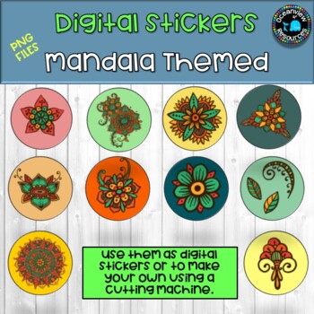 Digital Stickers- Colorful Mandalas