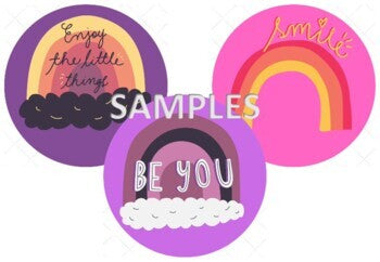 Digital Stickers-Rainbows and Quotes