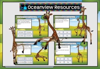 Number Problems for lower primary - Gerry the Giraffe  SEESAW preloaded activity