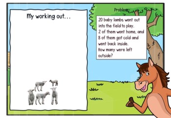 Number Problems for lower primary - SEESAW pre loaded animal themed problems