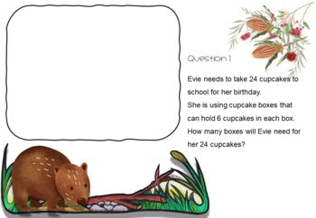 Number Problems for Middle primary -  SEESAW preloaded activity Aussie animals