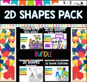 2D Shapes BUNDLE I Worksheets I Shape sorting I Posters