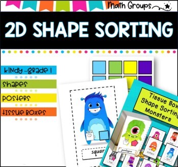 2D Shapes BUNDLE I Worksheets I Shape sorting I Posters