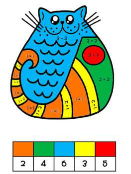 Addition Doubles and Near Doubles - Cat coloring