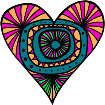 Psychedlic Design Hearts - Clipart