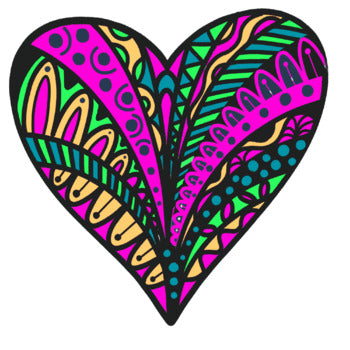 Psychedlic Design Hearts - Clipart