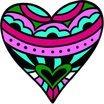 Psychedlic Design Hearts - Clipart