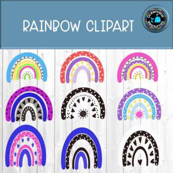 Brightly coloured Rainbows- CLIPART