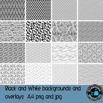 Black and white backgrounds and overlays clip art