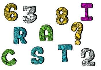 Alphabet Clipart- Doodle Design 6 colors  HUGE SET