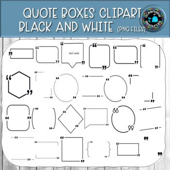 Quote boxes clipart. Black and White PNG