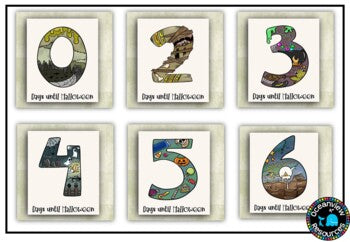 HALLOWEEN CALENDAR NUMBERS CLIPART