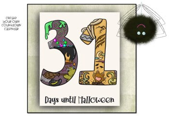 HALLOWEEN CALENDAR NUMBERS CLIPART