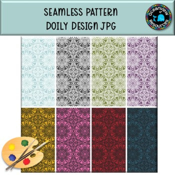 Floral Doily Seamless pattern, ideal for backgrounds and covers- jpg