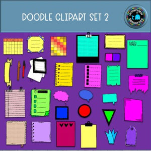 Doodle Note Clipart for TPT sellers- Set 2