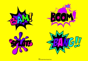 Onomatopoeia and Cartoon clipart Color version