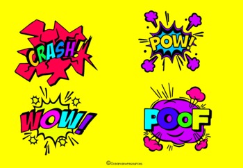 Onomatopoeia and Cartoon clipart Color version