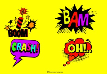 Onomatopoeia and Cartoon clipart Color version