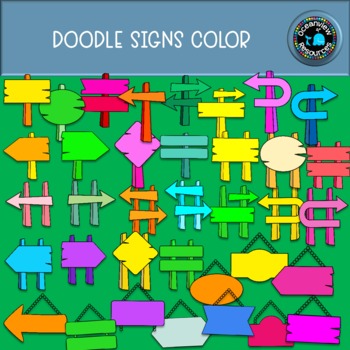 Doodle Signs Clipart for TPT sellers color