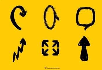 Doodle Arrows and Icons Clipart for TPT sellers black and white