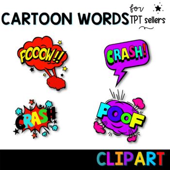 Onomatopoeia and Cartoon Word clipart Color -Comic Book  Style