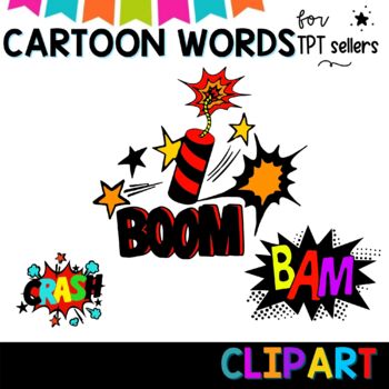 Onomatopoeia and Cartoon Word clipart Color -Comic Book  Style