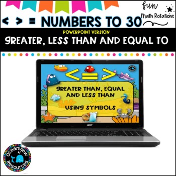 Equal to, greater and less than numbers to 30 POWERPOINT version