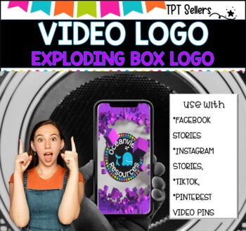 VIDEO LOGO- VERTICAL 9 x 16 for Social Media and Pinterest I Exploding Box