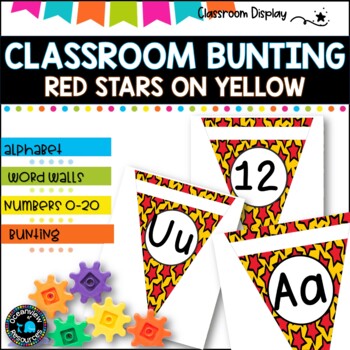 Alphabet and Number Bunting I Decor Pack I RED STARS I DECOR PACK