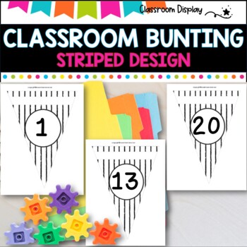 Alphabet and Number Bunting I Decor Pack I STRIPED I DECOR PACK