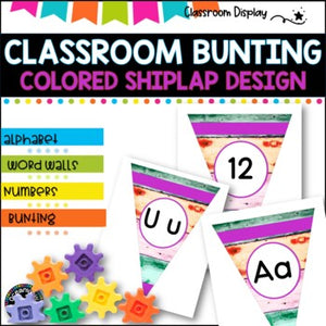 Alphabet and Number Bunting I DECOR PACK I COLORED SHIPLAP