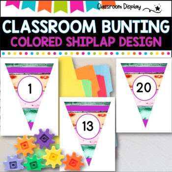 Alphabet and Number Bunting I DECOR PACK I COLORED SHIPLAP