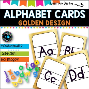 ALPHABET POSTERS without Pictures l DECOR l GOLDEN METALLIC DESIGN