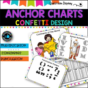 ANCHOR CHARTS I X, Roman Numerals, Continents, Punctuation | CONFETTI DESIGN