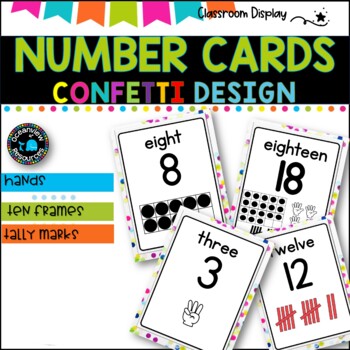 NUMBER POSTERS with ten frames l Classroom Decor l CONFETTI DESIGN