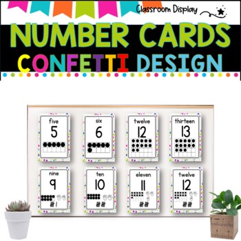 NUMBER POSTERS with ten frames l Classroom Decor l CONFETTI DESIGN