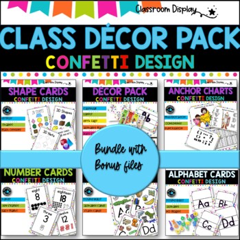 MASSIVE DECOR BUNDLE I Classroom Labels + Signs Pack |CONFETTI DESIGN