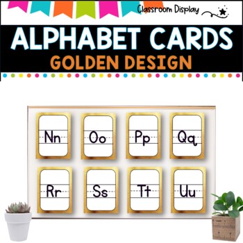 ALPHABET POSTERS without Pictures l DECOR l GOLDEN METALLIC DESIGN