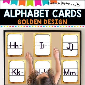 ALPHABET POSTERS without Pictures l DECOR l GOLDEN METALLIC DESIGN