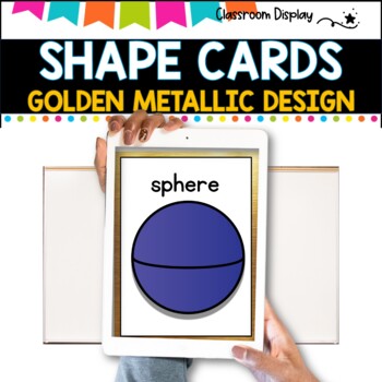 SHAPES POSTERS I 2D, 3D and Nets of Shapes l Classroom Decor I GOLDEN DESIGN