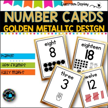 NUMBER POSTERS with ten frames l Classroom Decor l GOLDEN DESIGN