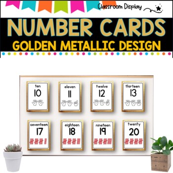 NUMBER POSTERS with ten frames l Classroom Decor l GOLDEN DESIGN