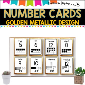 NUMBER POSTERS with ten frames l Classroom Decor l GOLDEN DESIGN