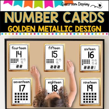 NUMBER POSTERS with ten frames l Classroom Decor l GOLDEN DESIGN