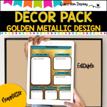 DECOR PACK l Classroom Labels + Signs Pack | GOLD METALLIC DESIGN