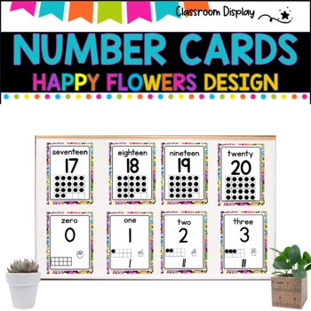 NUMBER POSTERS with ten frames l Classroom Decor l SMILEY FACES DESIGN