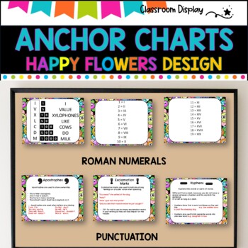 ANCHOR CHARTS I X, Roman Numerals, Continents, Punctuation | HAPPY FLOWERS